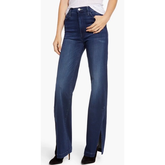 MOTHER Denim - MOTHER The Hustler Sidewinder Jeans Size 29 Tongue and Chic High Rise Slit Hem